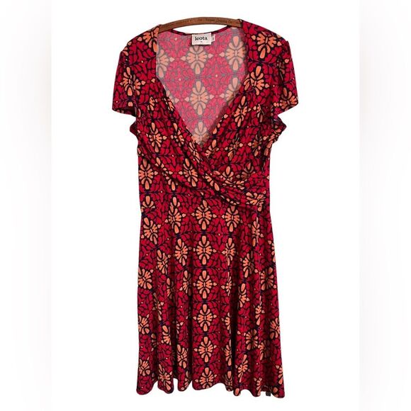 Leota Dresses & Skirts - Loeta Faux Wrap Swing Dress XXL